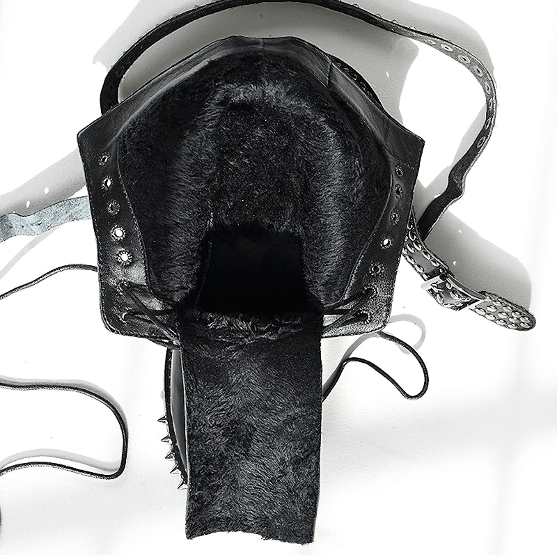 Biker Genuine Leather Womens Boots / Round Toe Autumn/Winter Motorcycle Rivet Ankle Boots in Black - HARD'N'HEAVY