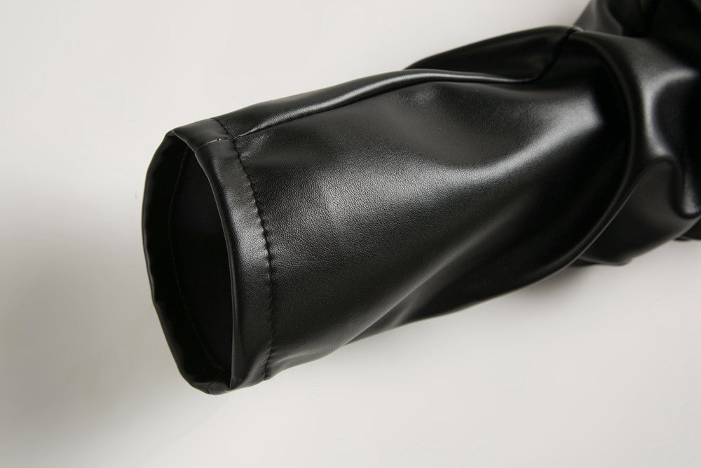 Biker Mens Leather Pants / Slim PU Leather Alternative Fashion Clothing / Rave Outfits - HARD'N'HEAVY