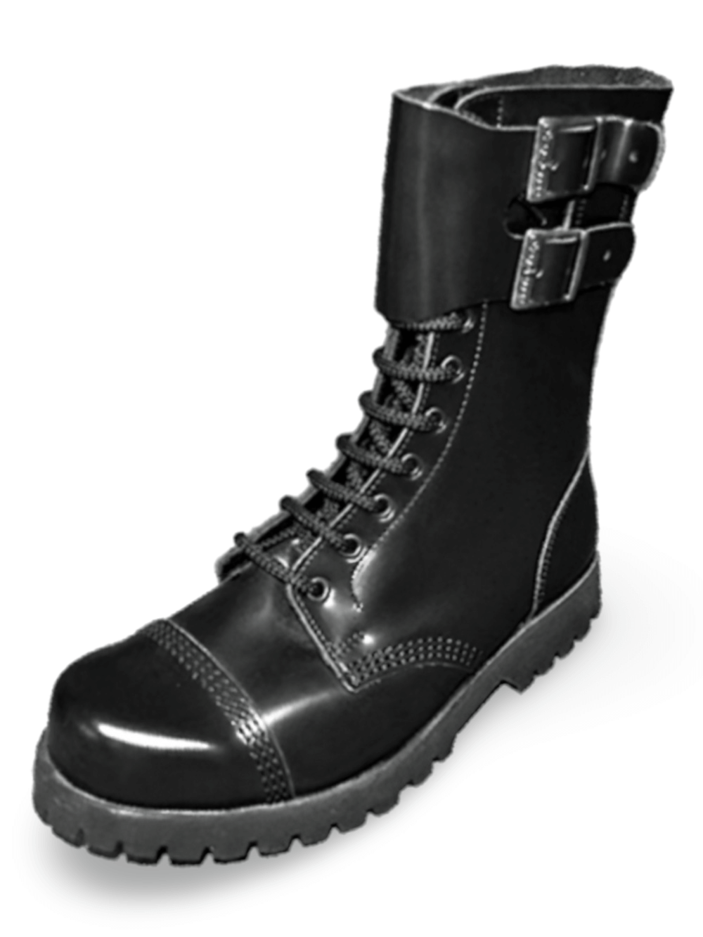 Black 10-Eyelet Rangers with Buckles and Lace-up