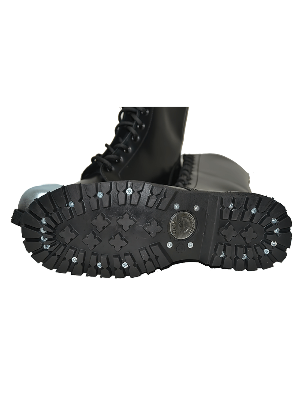Black 14 Eyelet Lace-up Rangers with Steel Toe