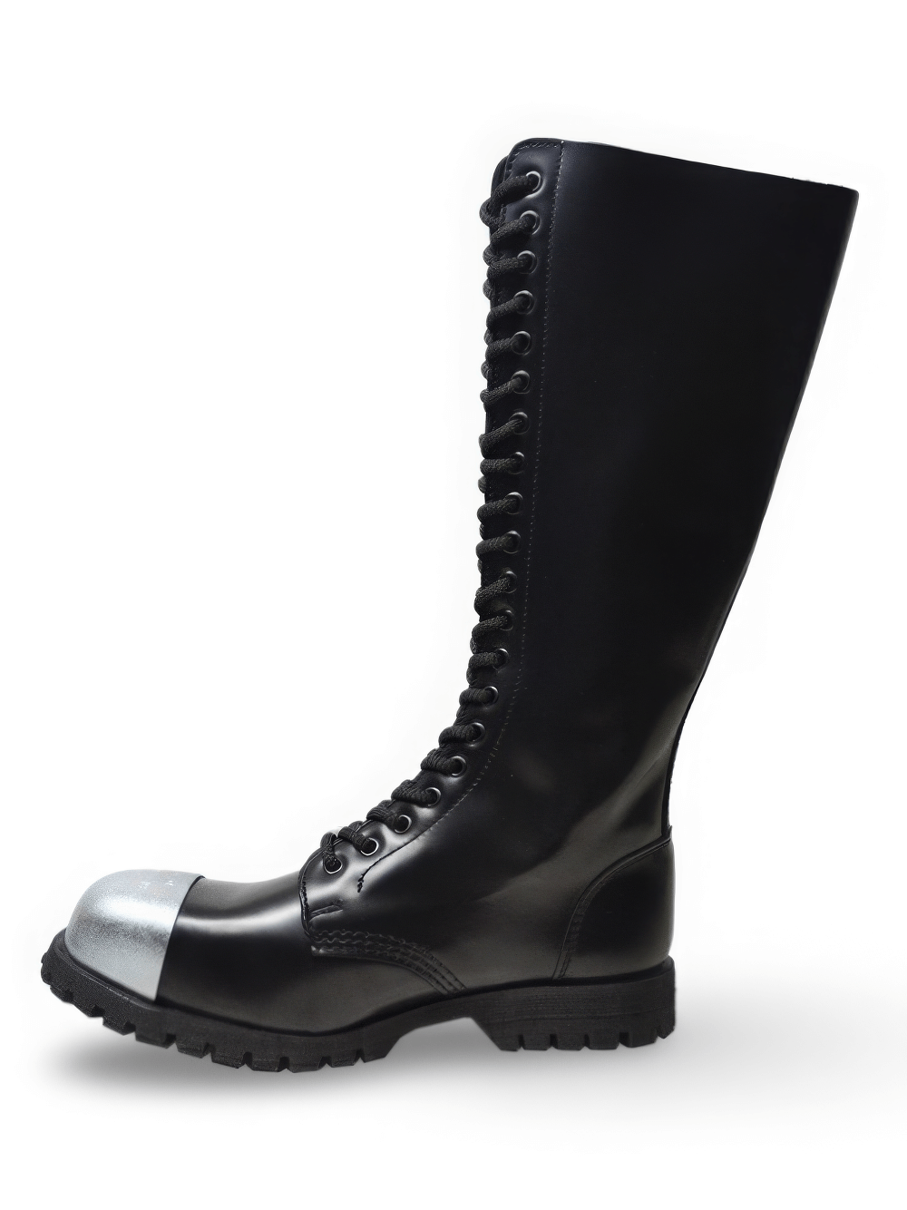 Black 20-Hole Rangers with Steel Toe and Wedge Soles
