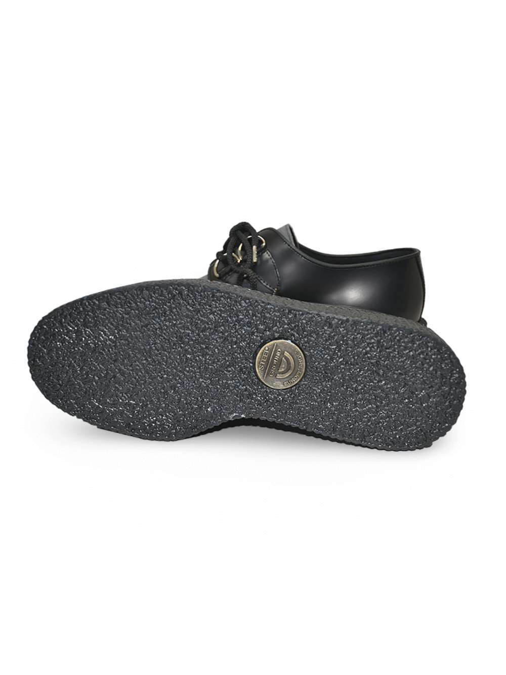 Black And Gray Creeper Shoes with Rubber Sole