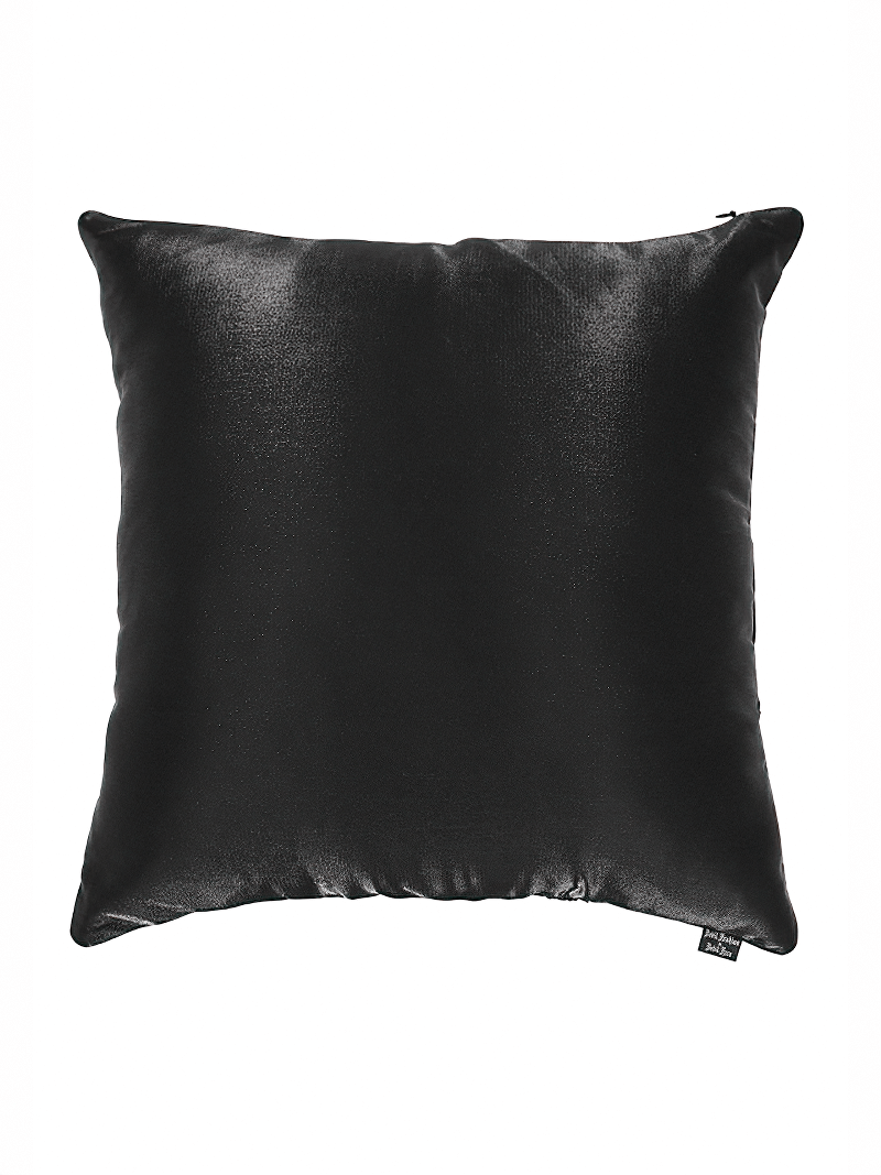 Black and Red Satin Sofa Cushion / Comfortable Pillow with Decorative Lacing - HARD'N'HEAVY