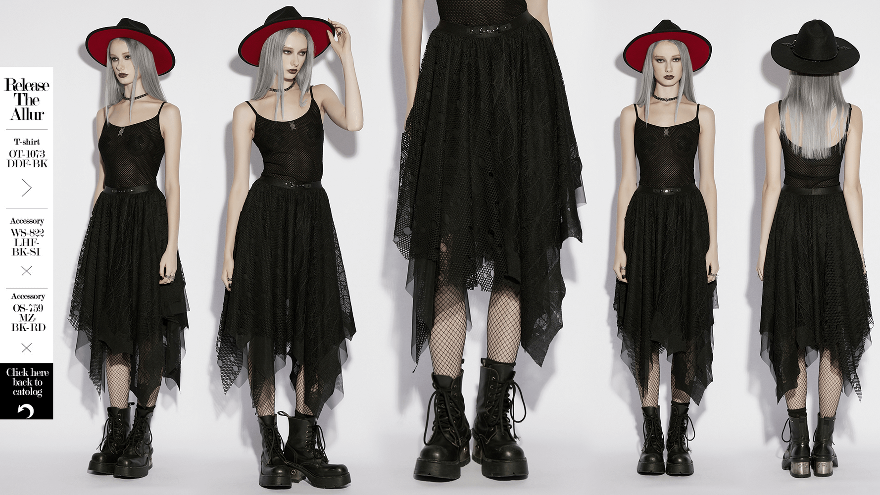 Black Asymmetrical Layered Midi Skirt for Women goth bat mesh irregular hem with elastic waist and metal clasp—punk concert-ready flow