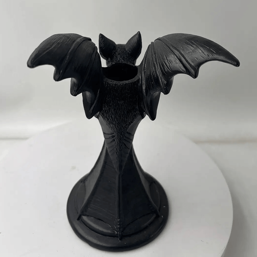 Schwarzer Fledermaus-Kerzenhalter für gotische Wohnkultur