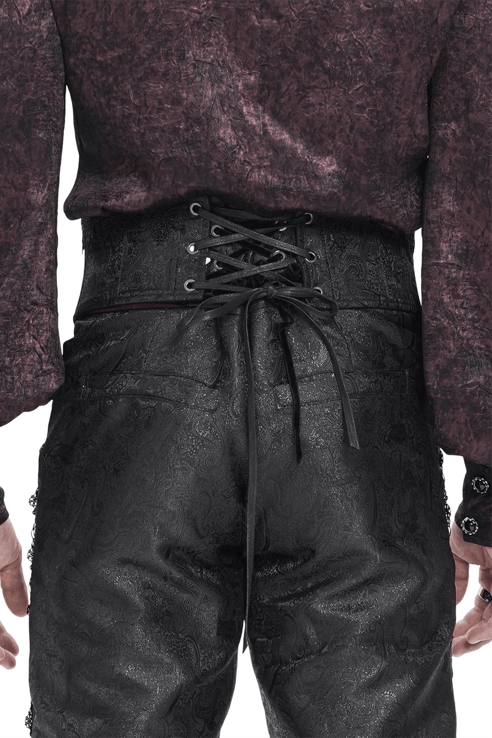 Schwarzer Punk-Gürtel mit Strumpfhaltern und Taschen