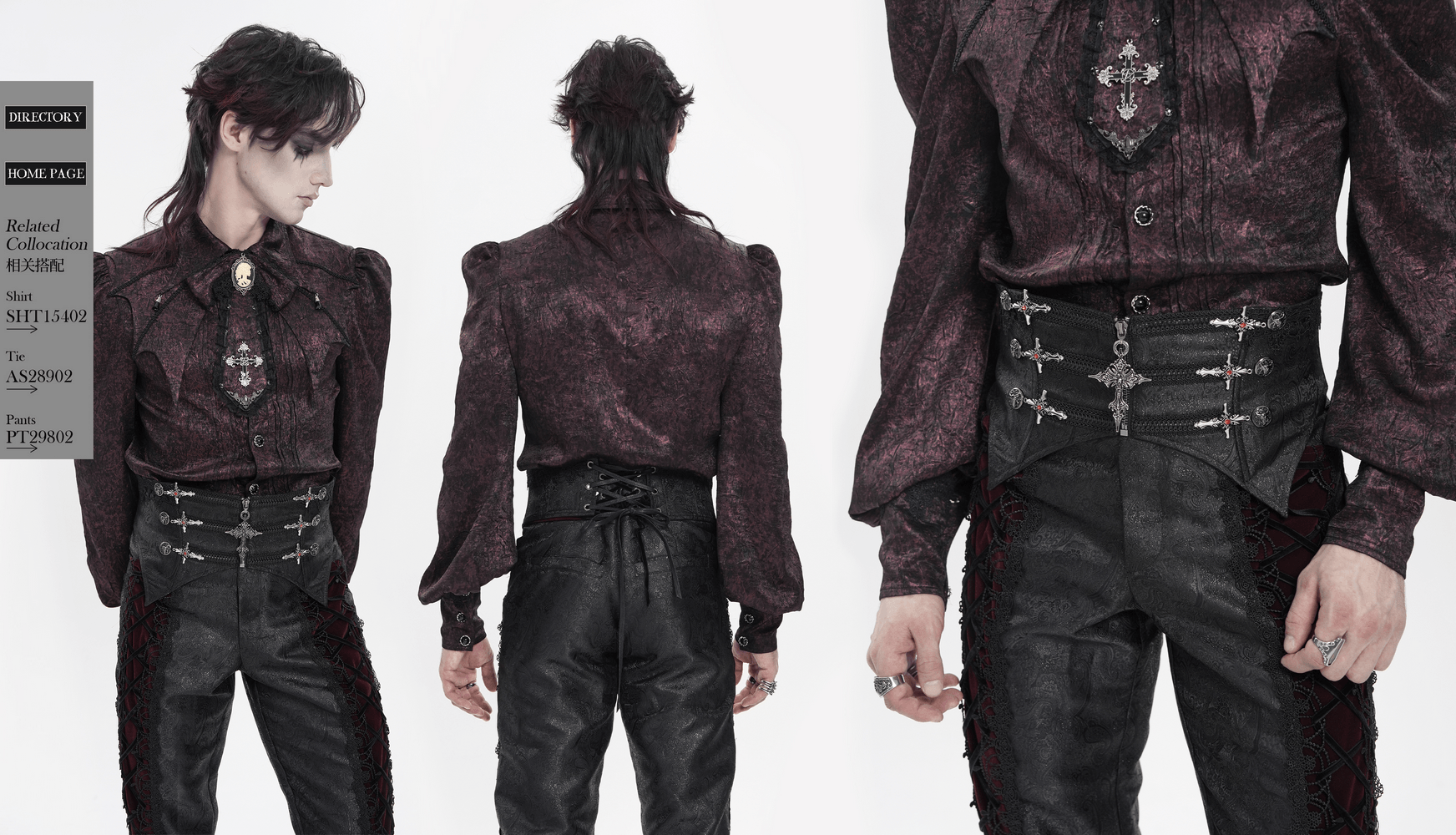Schwarzer Punk-Gürtel mit Strumpfhaltern und Taschen