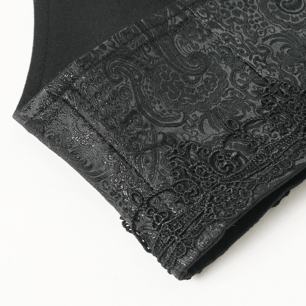 Schwarzer Punk-Gürtel mit Strumpfhaltern und Taschen
