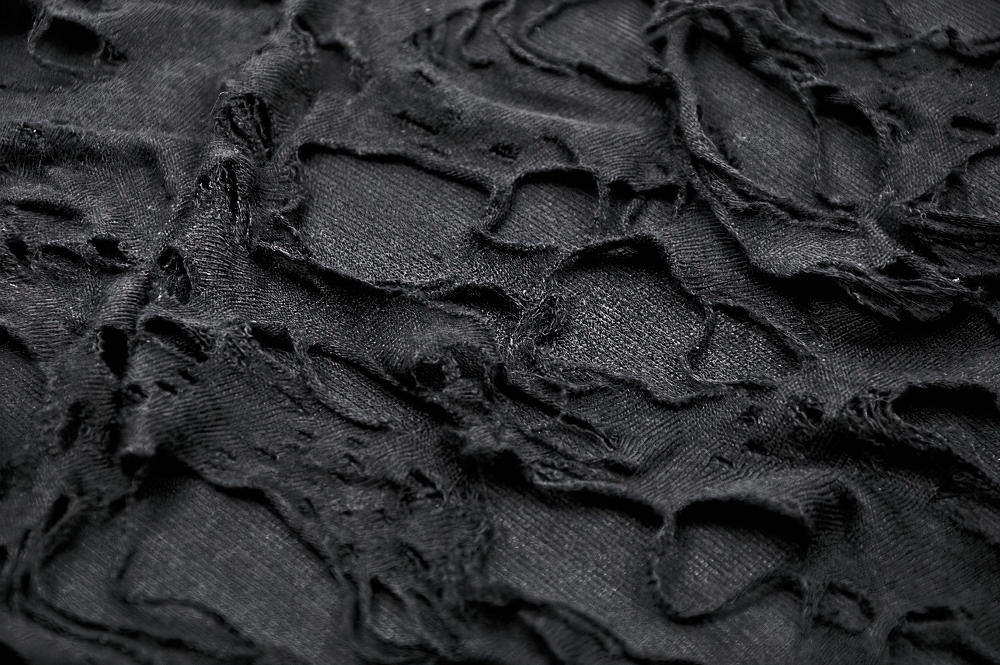 Black Chain Detail Off-Shoulder Ripped Loose Sweatshirt