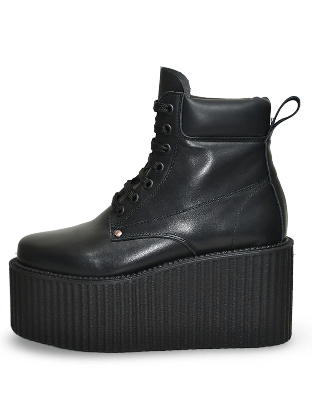 Black Creepers with Triple Rubber Sole 10cm Heel