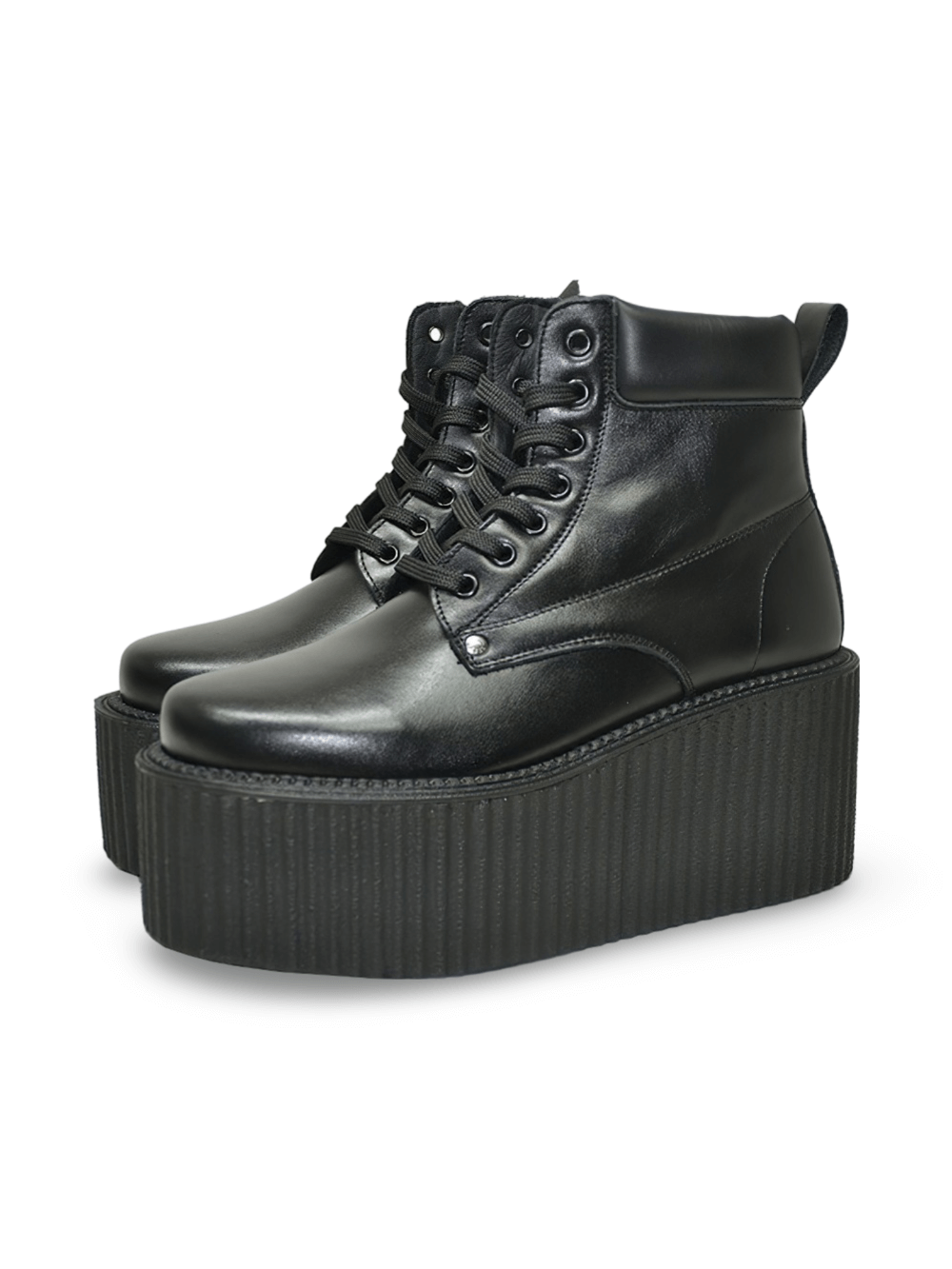 Black Creepers with Triple Rubber Sole 10cm Heel