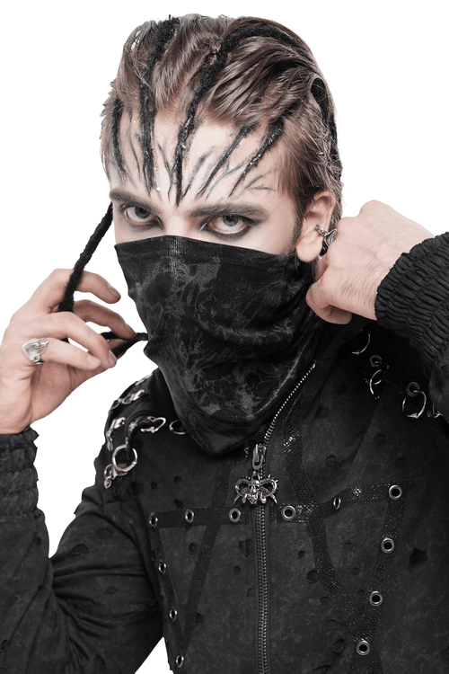 Bufanda Negra con Cuello Aplastado para Moda Gótica y Alternativa