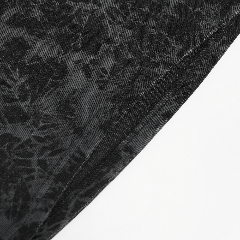 Black Crushed Neck Scarf for Gothic and Alternative Fashion featuring intricate lace detailing.