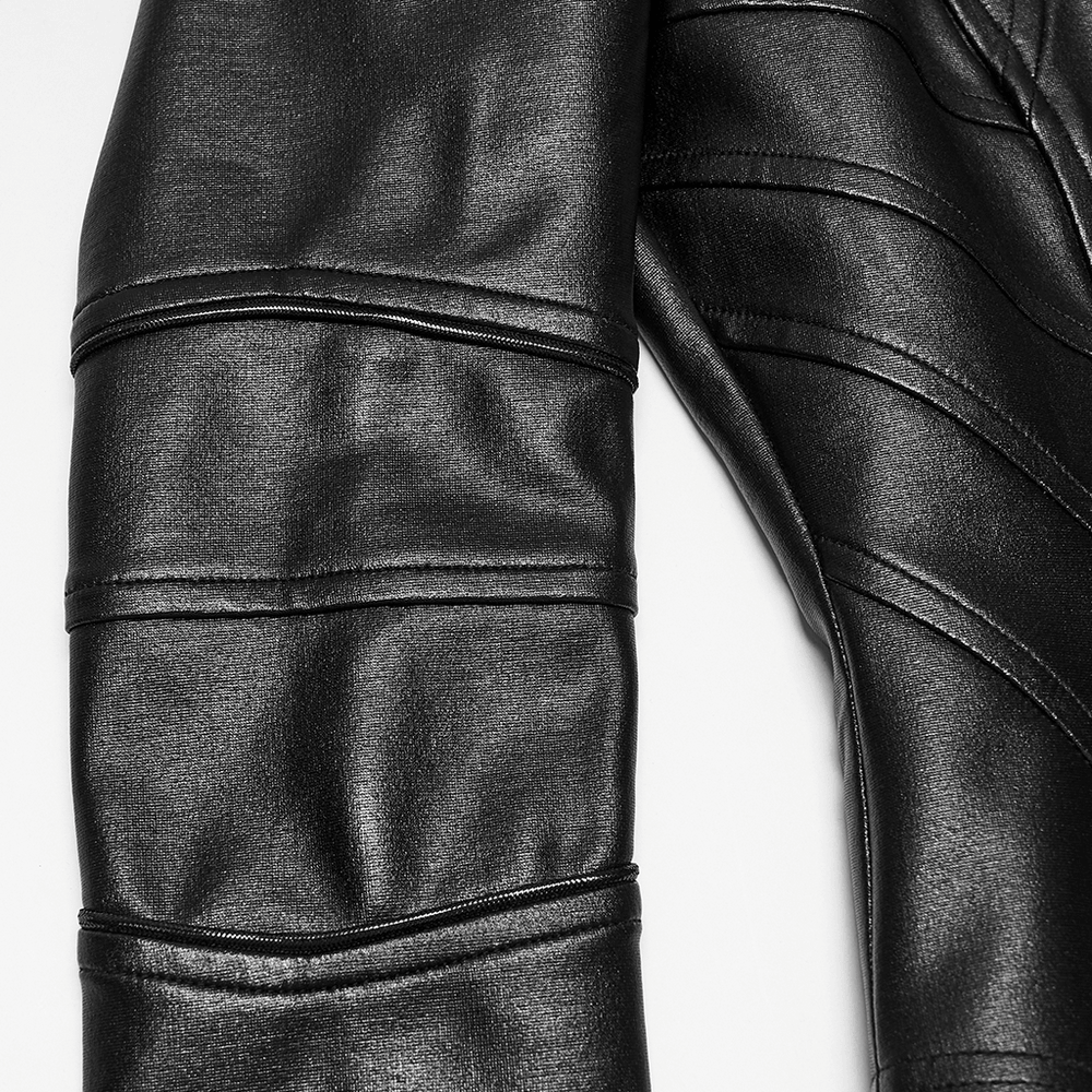 Schwarze Cyberpunk-Jacke mit geformten Knochenschulterspitzen