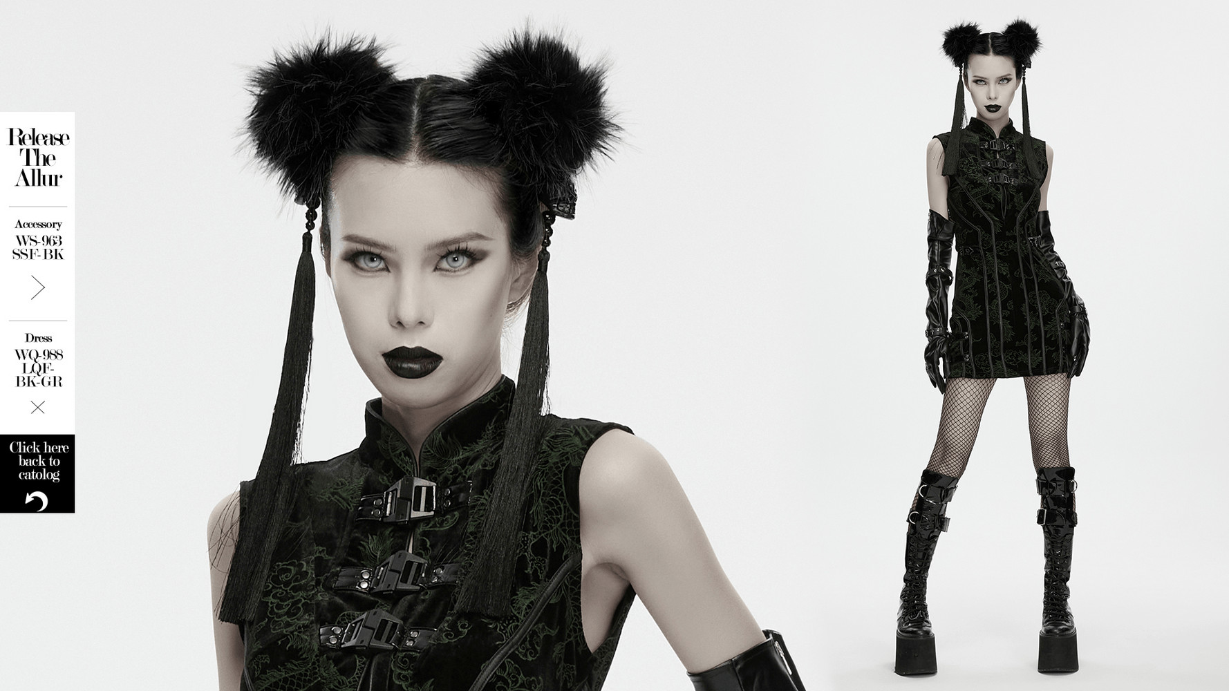 Schwarze Cyberpunk-Pompon-Haarspangen mit Quasten