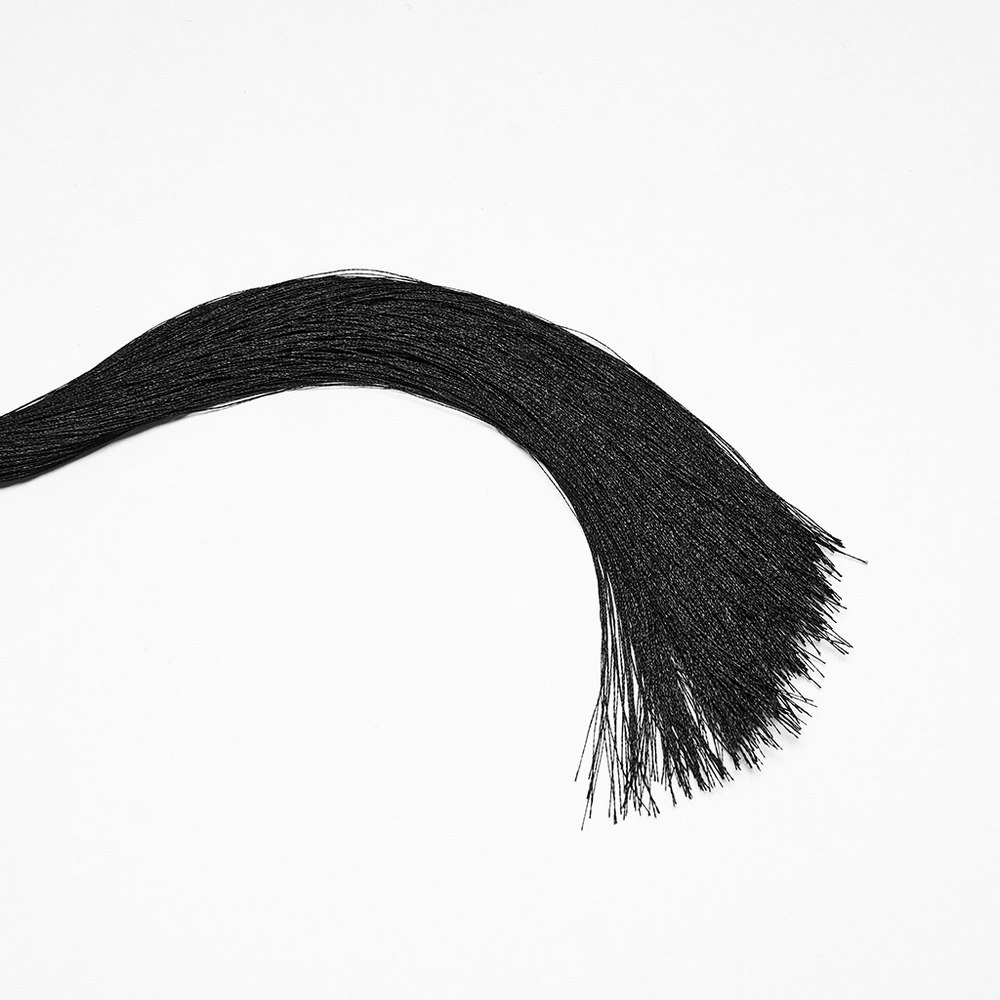 Schwarze Cyberpunk-Pompon-Haarspangen mit Quasten