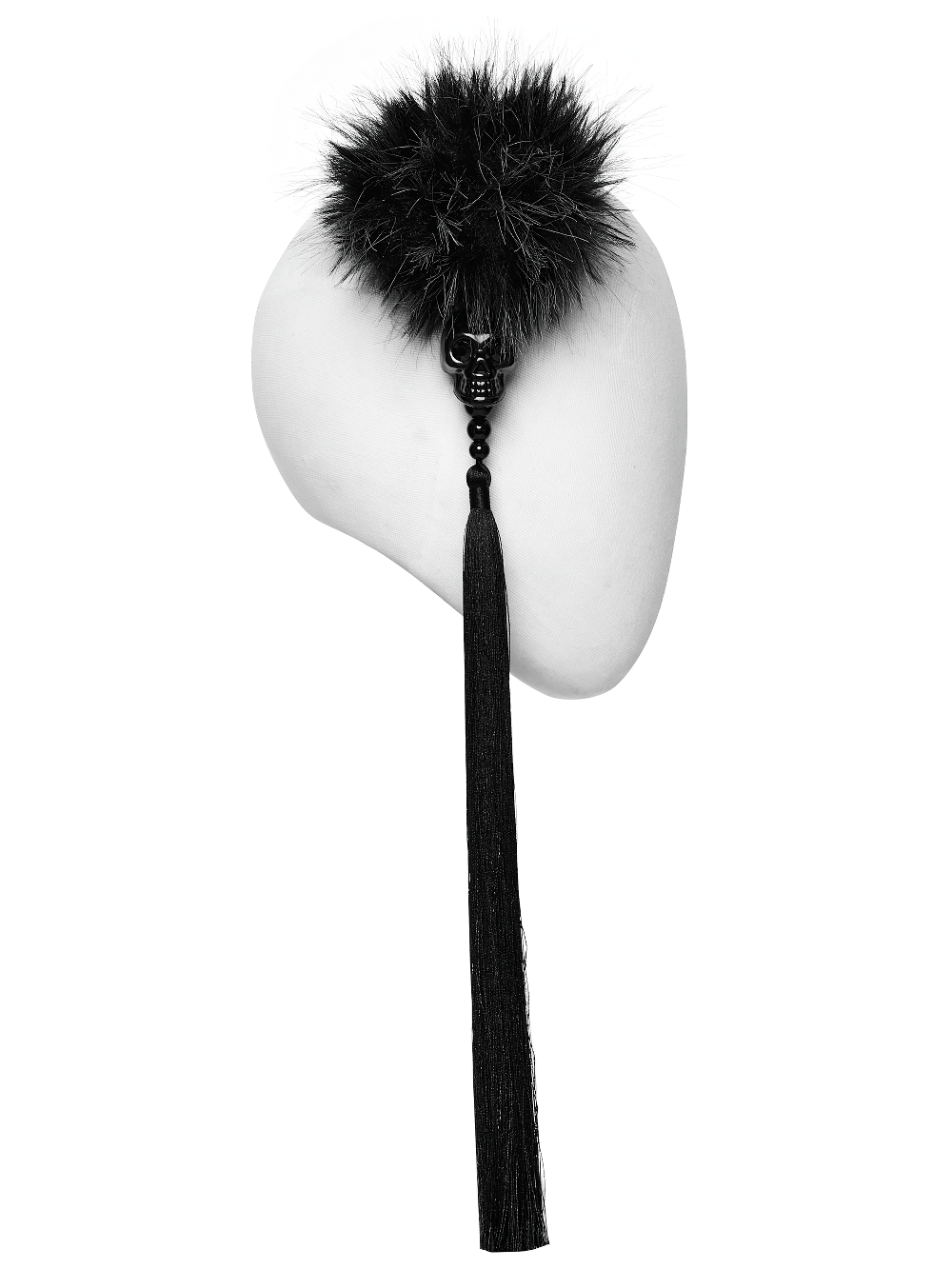 Schwarze Cyberpunk-Pompon-Haarspangen mit Quasten