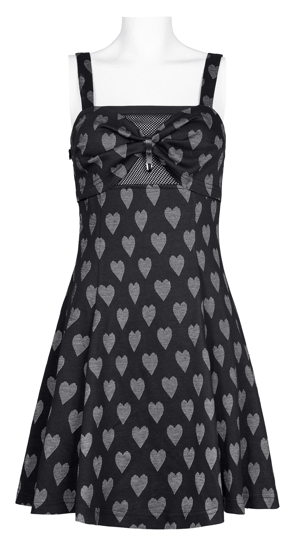 Black Elegant Stylish Heart Mesh Suspender Dress