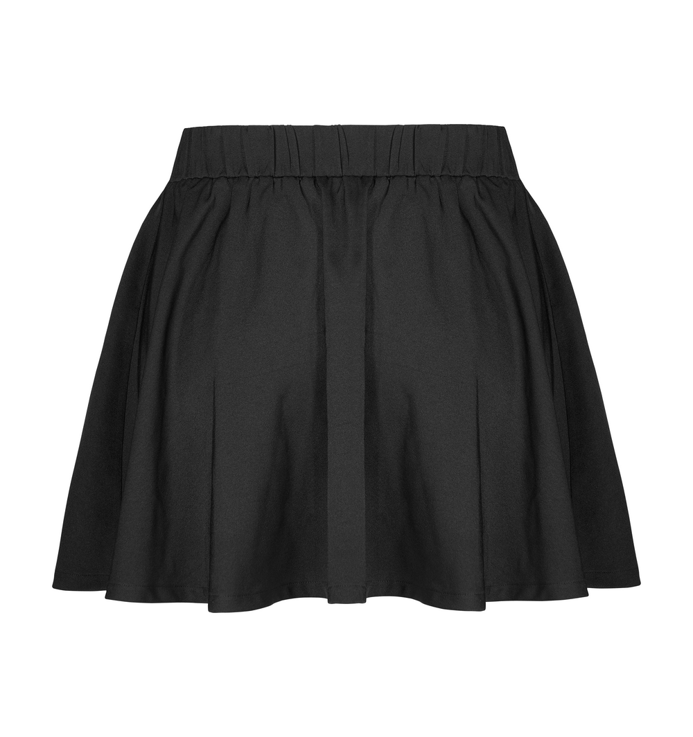 Black Fishnet Detail Flared Gothic Skirt - HARD'N'HEAVY