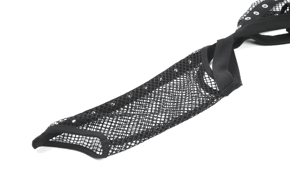 Schwarzes gotisches Einarm-Bolero mit Kreuzreißverschluss