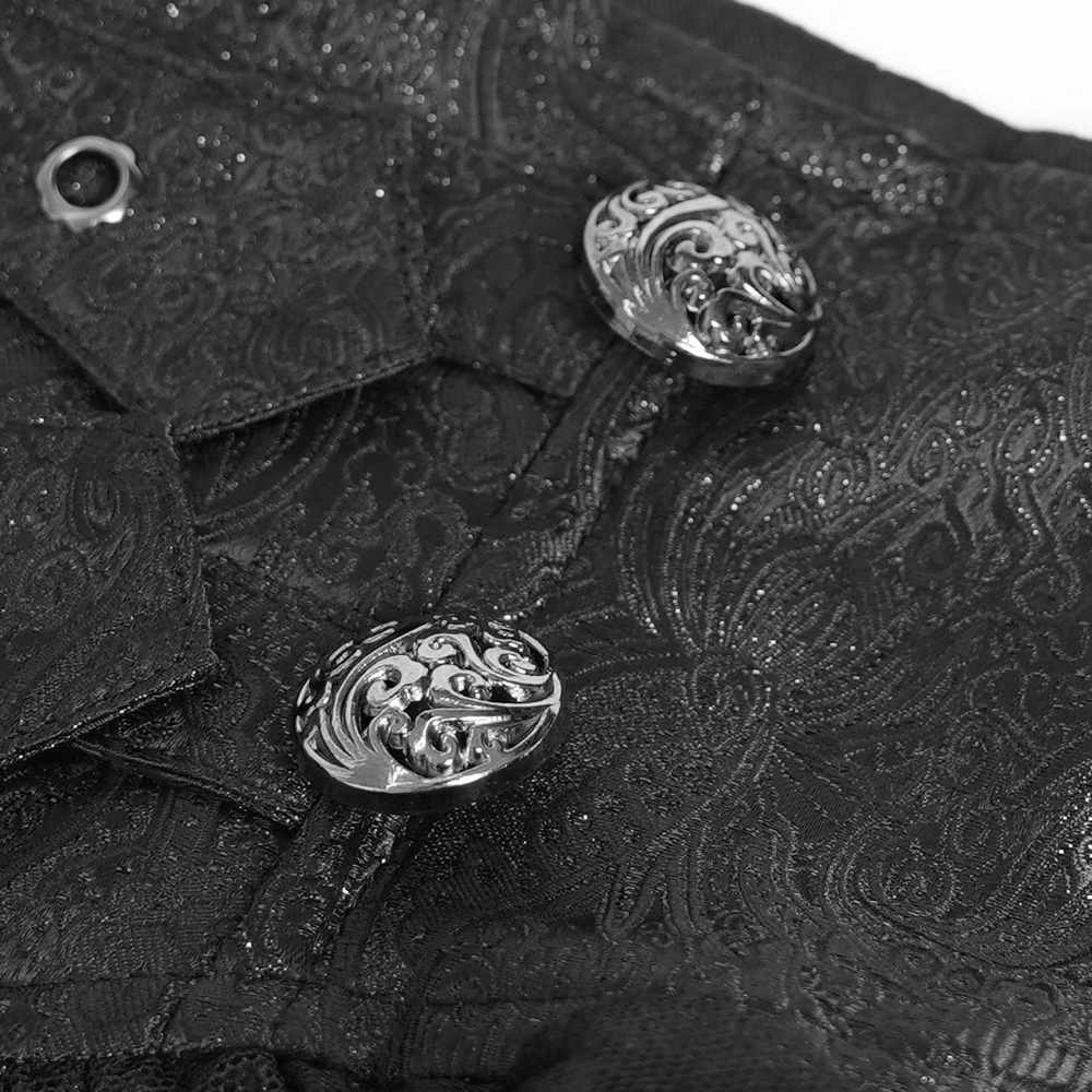 Ceinture corset gothique noire à volants et boucles