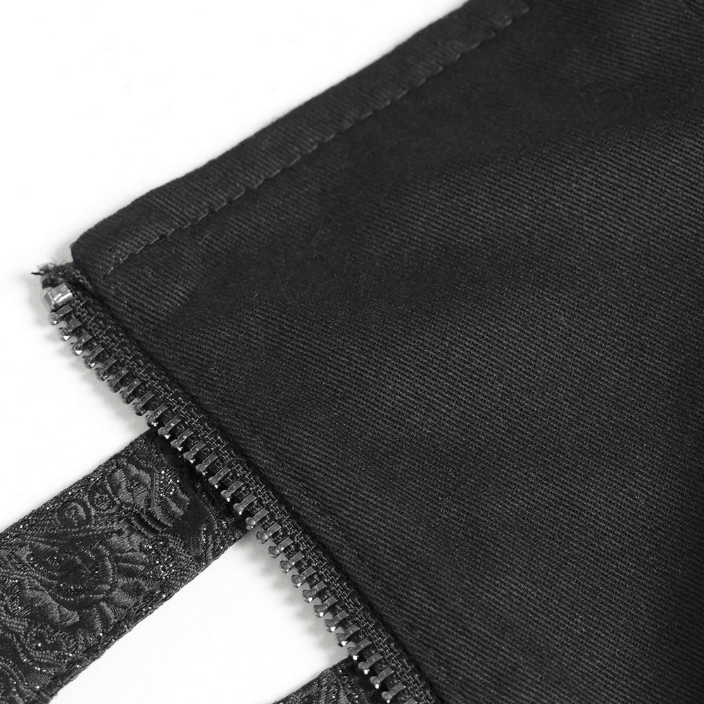 Ceinture corset gothique noire à volants et boucles