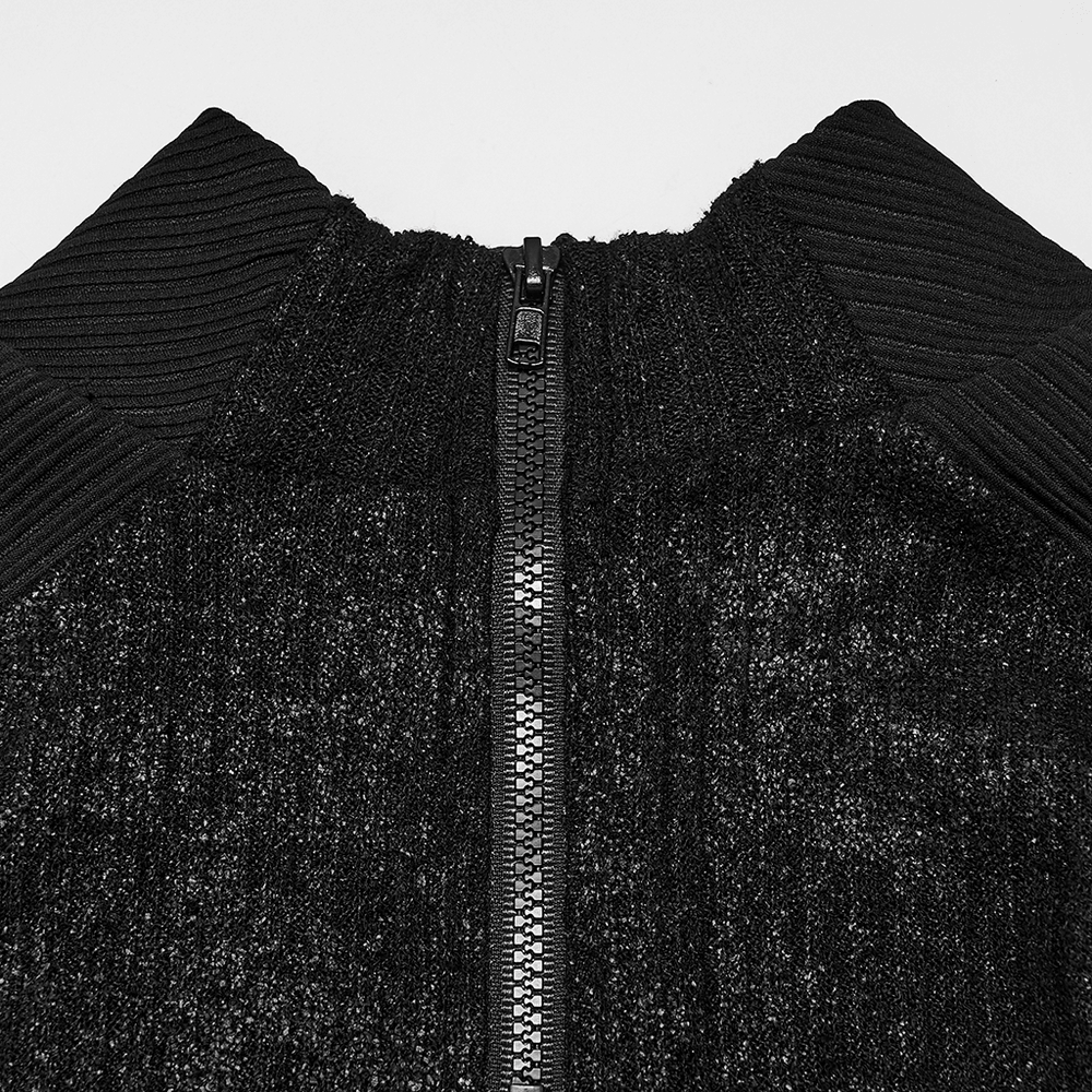 Schwarzes Gothic-Crop-Top mit transparenten Einsätzen
