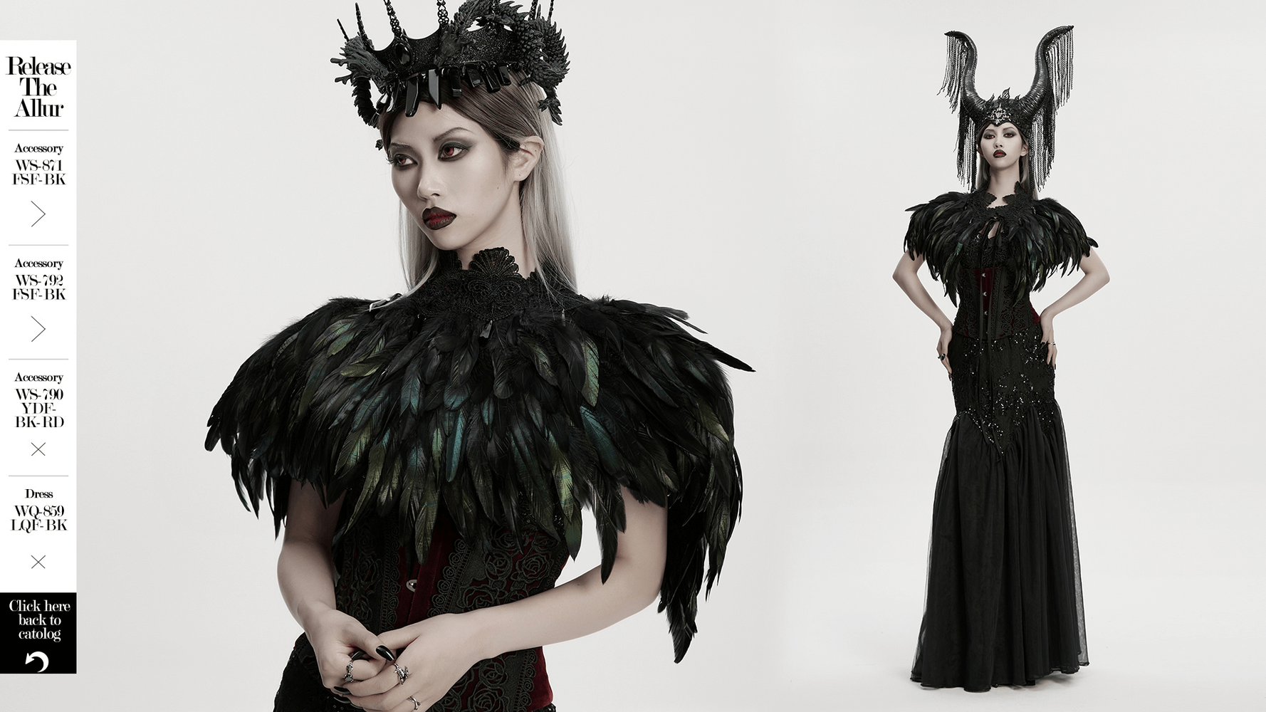 Black Gothic Feather Lace Shawl with Reversible Design worn by model showcasing dark elegance and intricate details.
