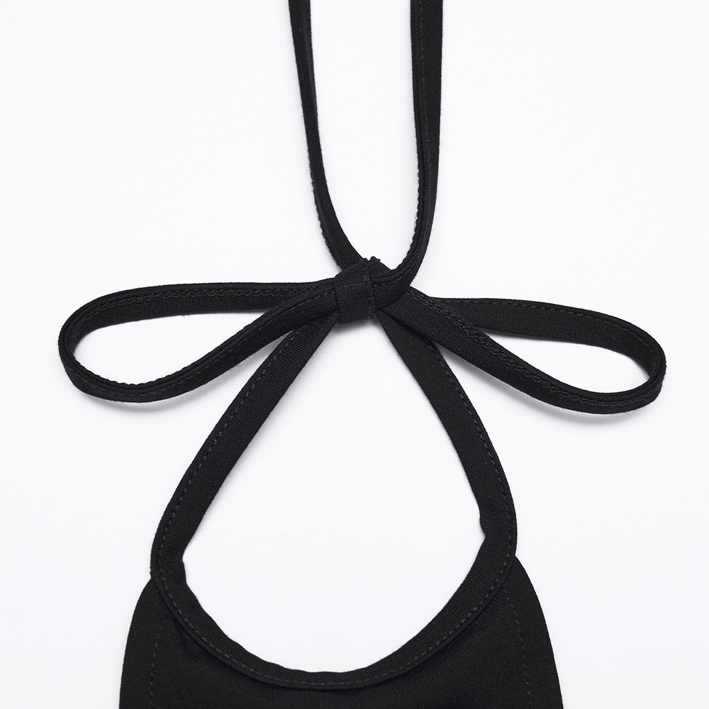 Black Gothic High Low Dress with Ruffle Sleeves lace-up back detail, black gothic cross flying sleeve dress with dramatic ruffles