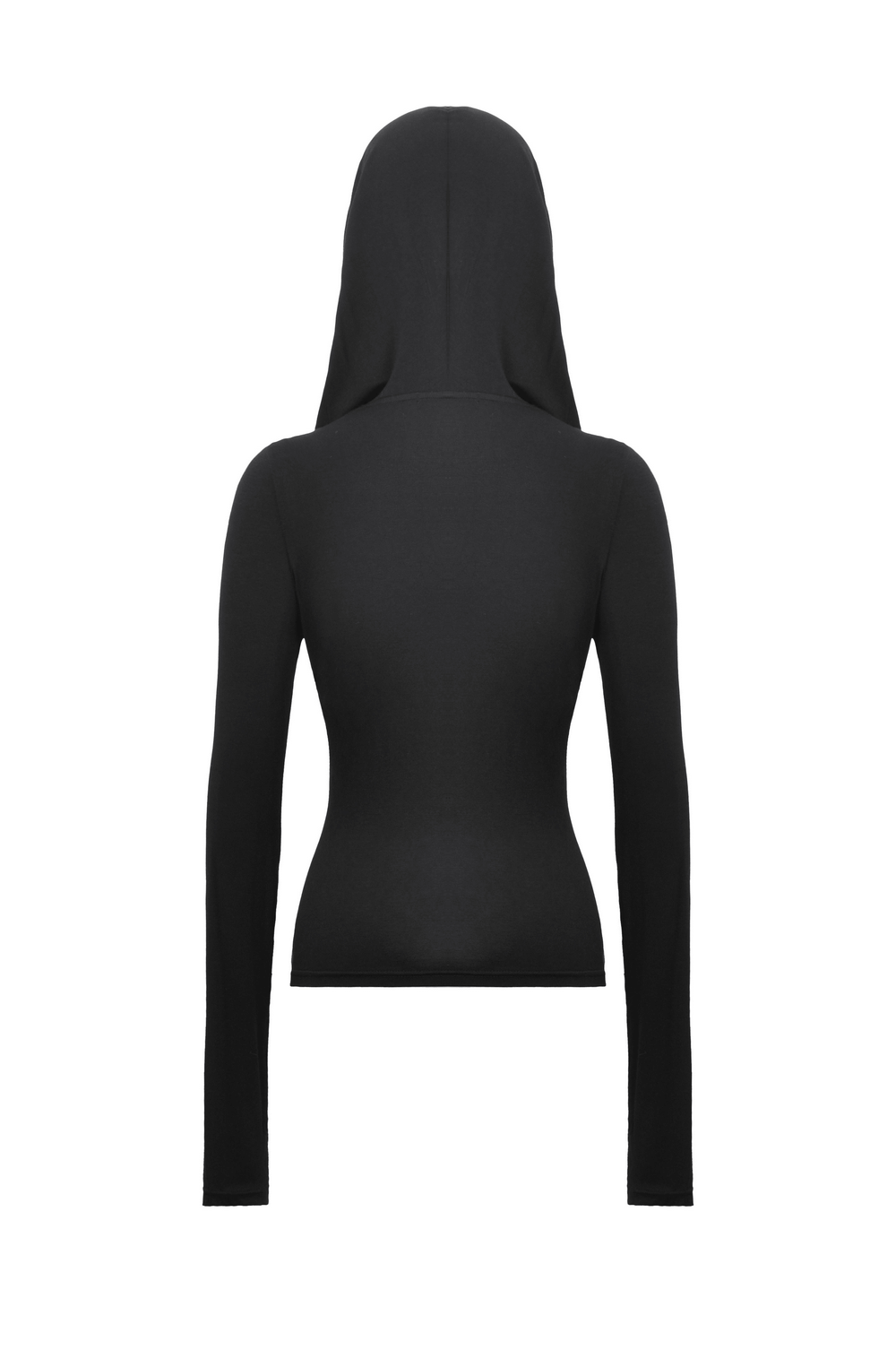 Black Gothic Hooded Cutout Long Sleeve Top for Women