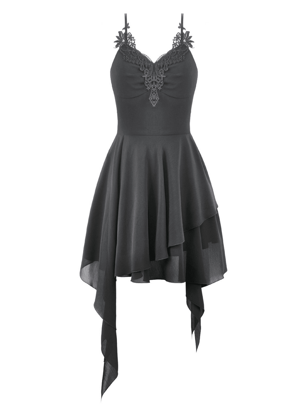 Gothic Lolita Spitzenrüschen-Minikleid für Damen