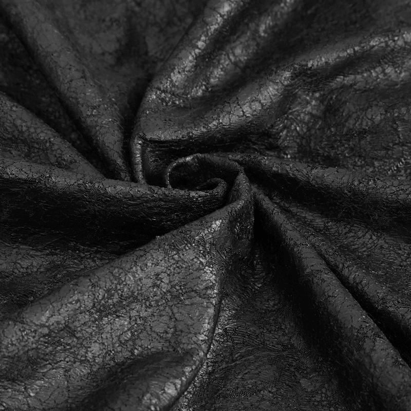 Close-up of textured black fabric, perfect for gothic clothing and stylish T-shirts.