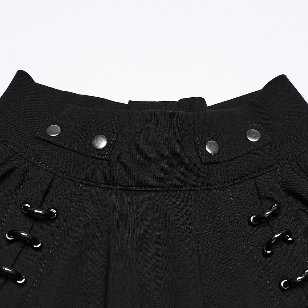 Black Gothic Mesh Sleeve Punk High Neck T-Shirt