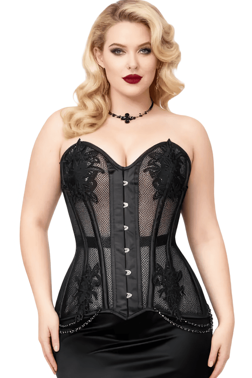 Black Gothic Overbust Corset Waist Shaper Statement