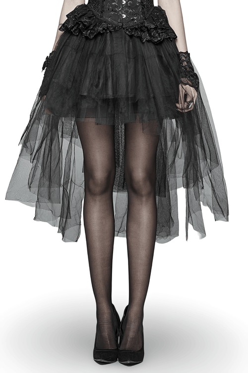 Jupe victorienne en maille gothique Punk Rave noire, agitation
