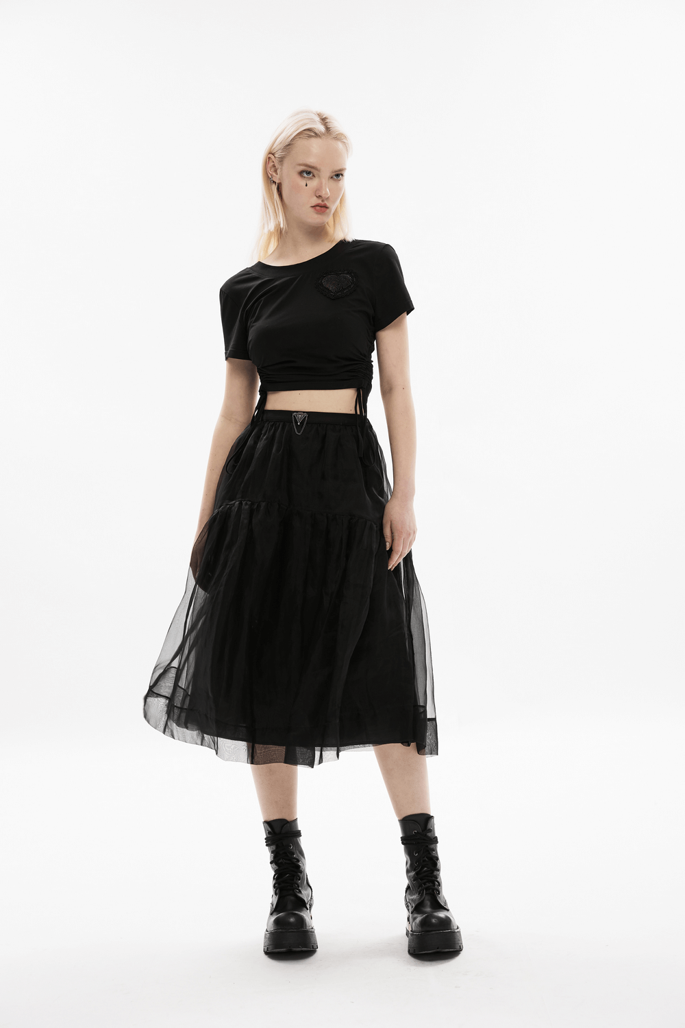 Black Gothic Skirt-Dress 2 in 1 with Removable Straps