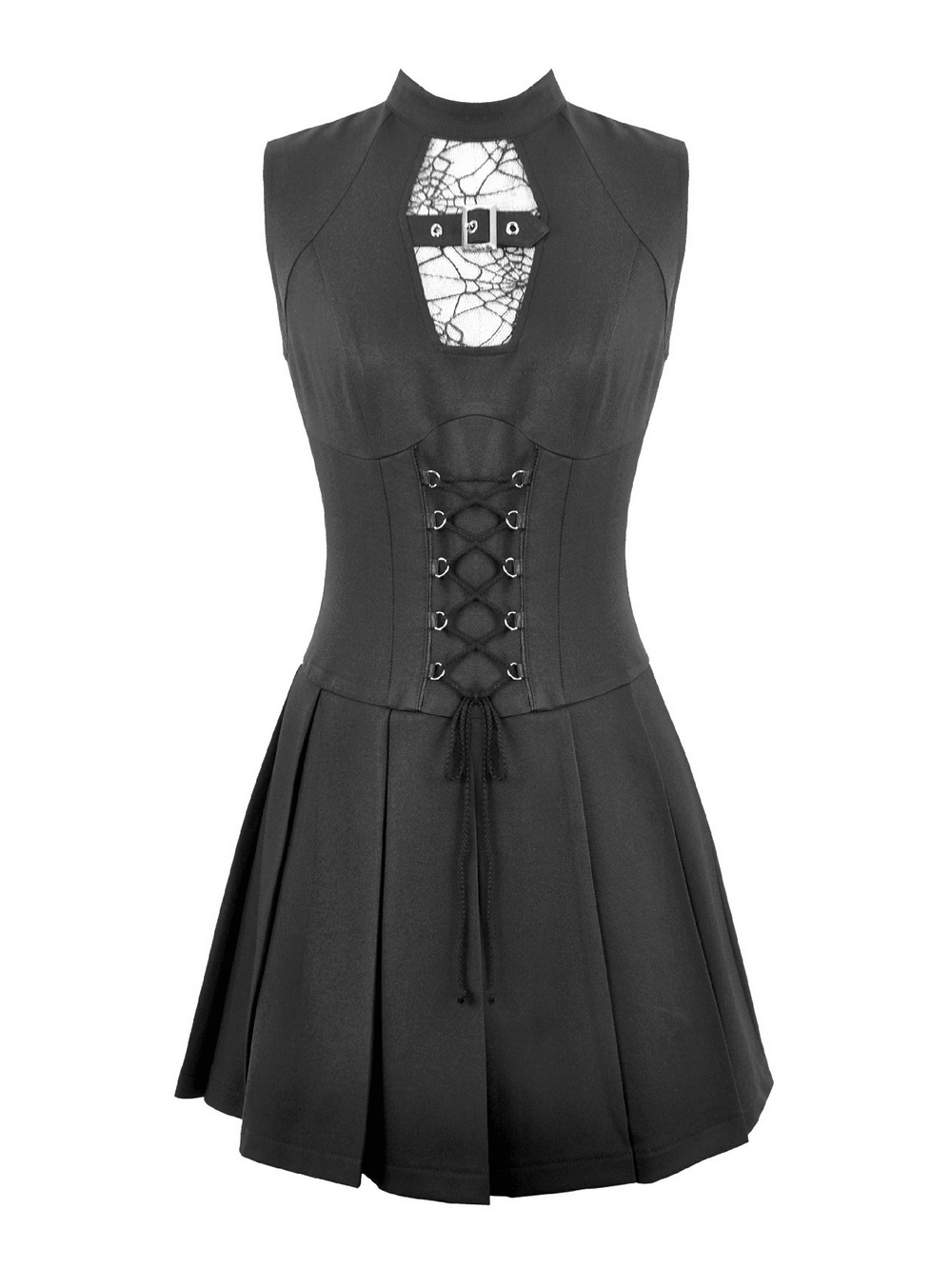 Gothic Lolita Spitzenrüschen-Minikleid für Damen