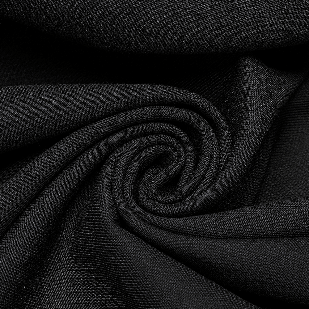 Close-up of luxurious black fabric, perfect for gothic cloaks and stylish apparel.