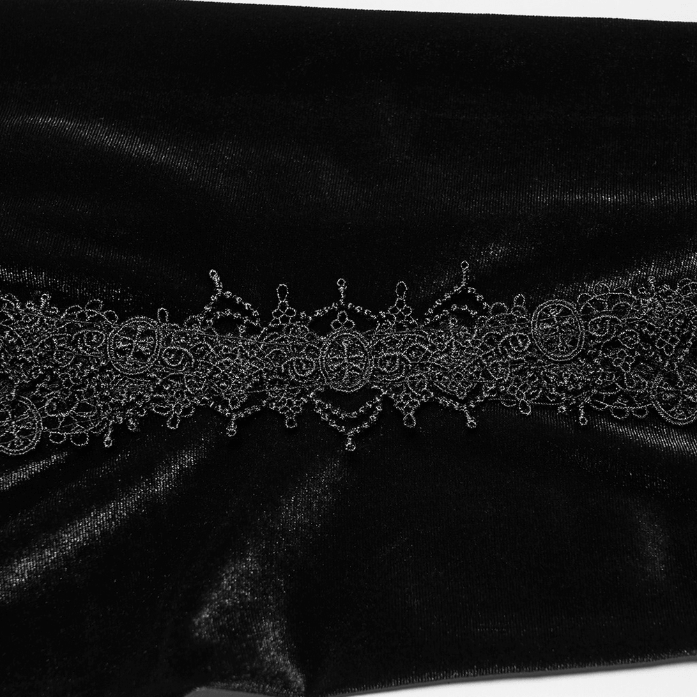 Luxuriöse Samt-Schlaghosen mit Spitzen-Seitenpaneelen