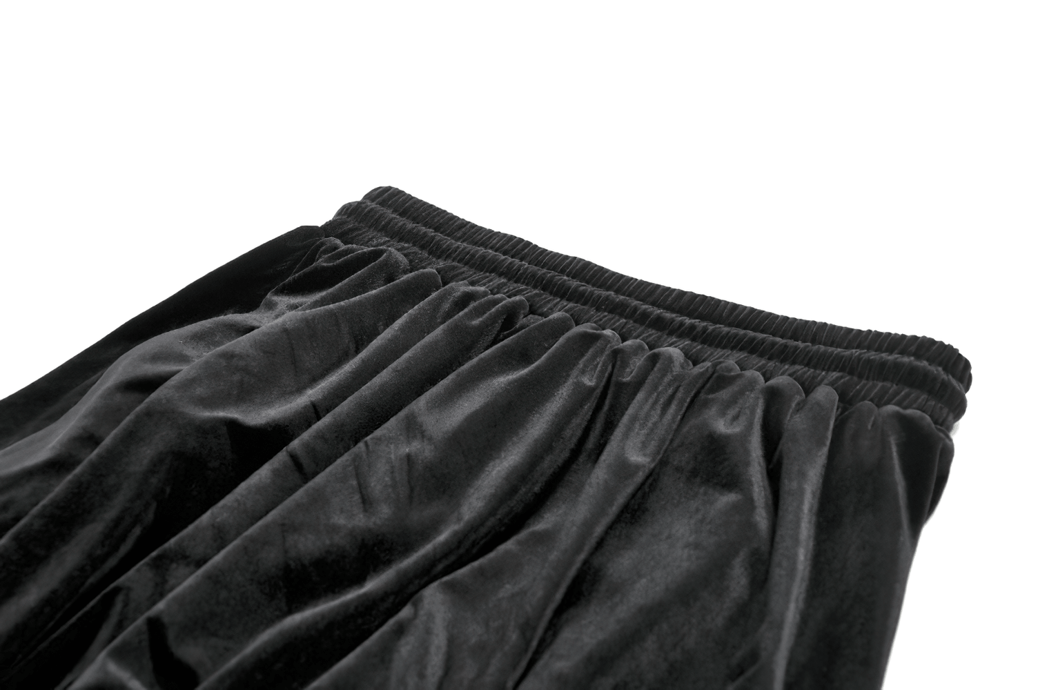 Black Gothic Velvet Maxi Skirt with Layered Lace Ruffles