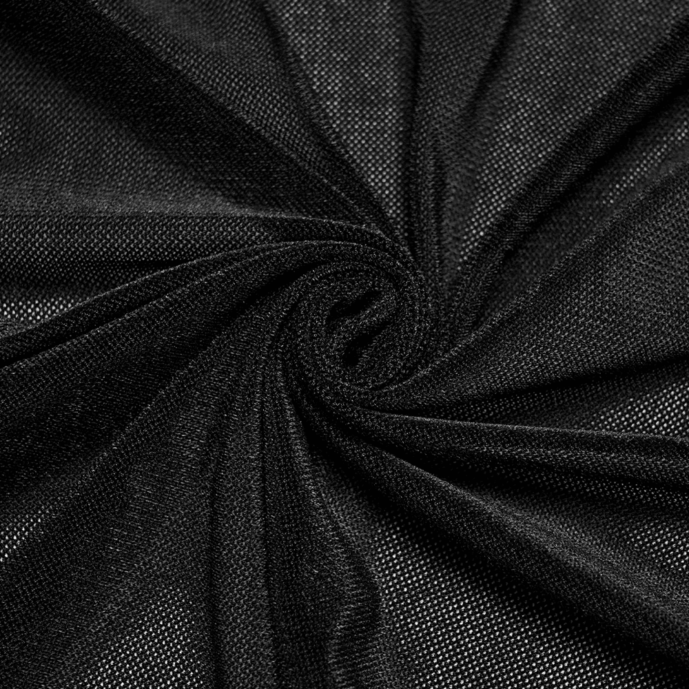 Close-up of fabric showcasing the texture of the Black Gothic Velvet Mermaid Maxi Skirt with Lace.
