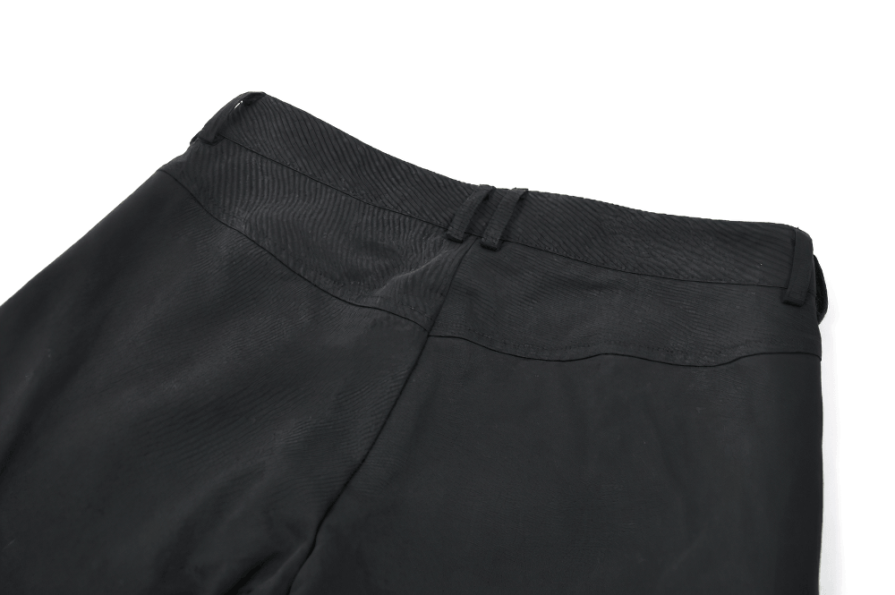 Black Gothic Wide Leg Cargo Pants With Zippers