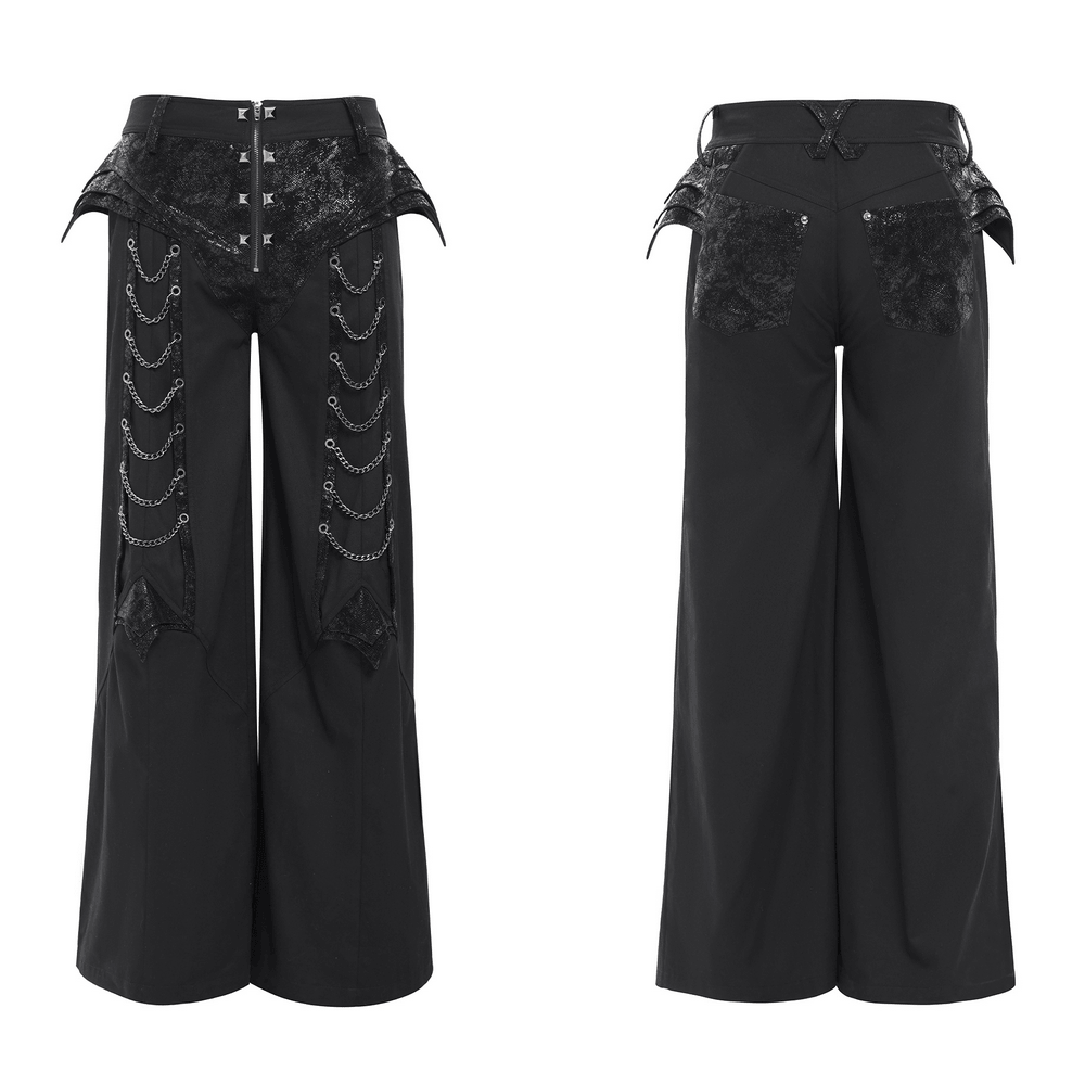 パンツ melt the lady gothic wide pants black Black Gothic Wide Leg Pants with Chains and Studs