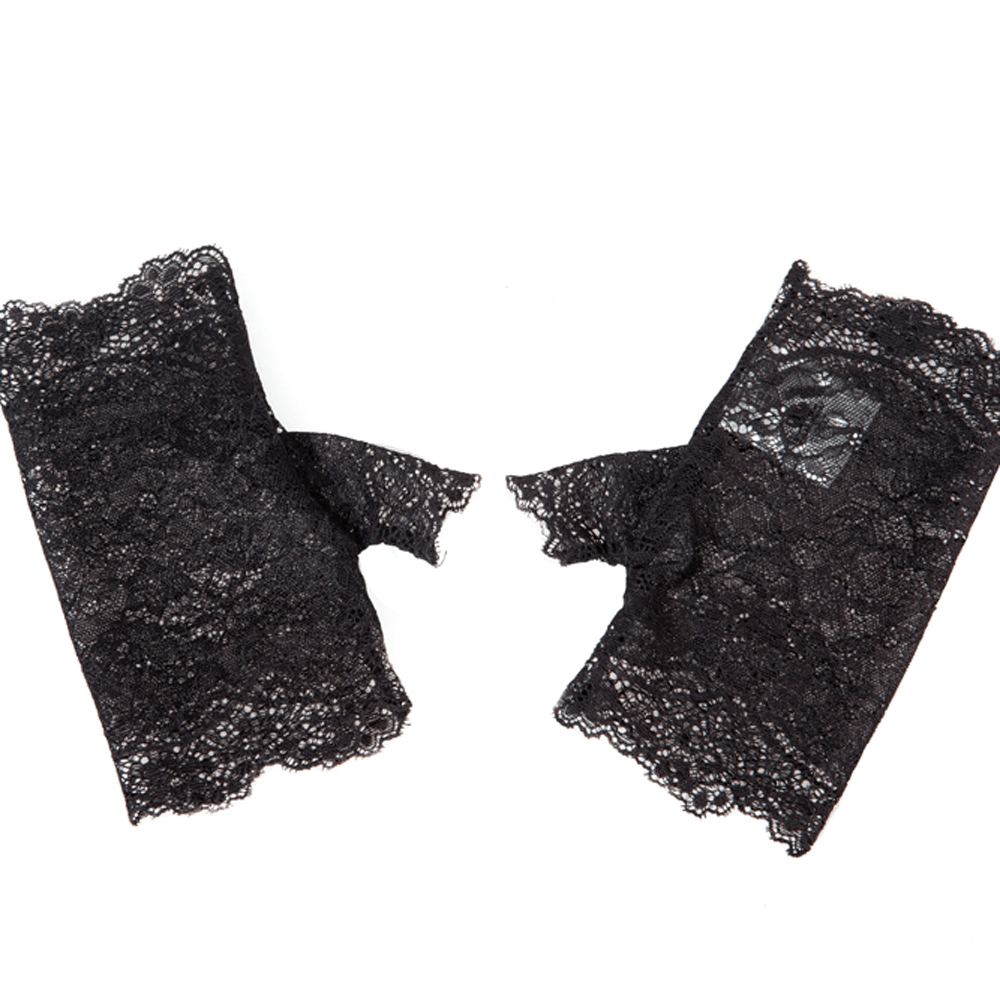 Black Lace Victorian-Inspired Fashion Gloves - HARD'N'HEAVY