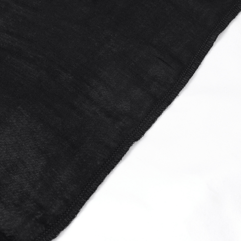 Close-up of a black layered tulle fabric showcasing its sheer texture and smooth finish.