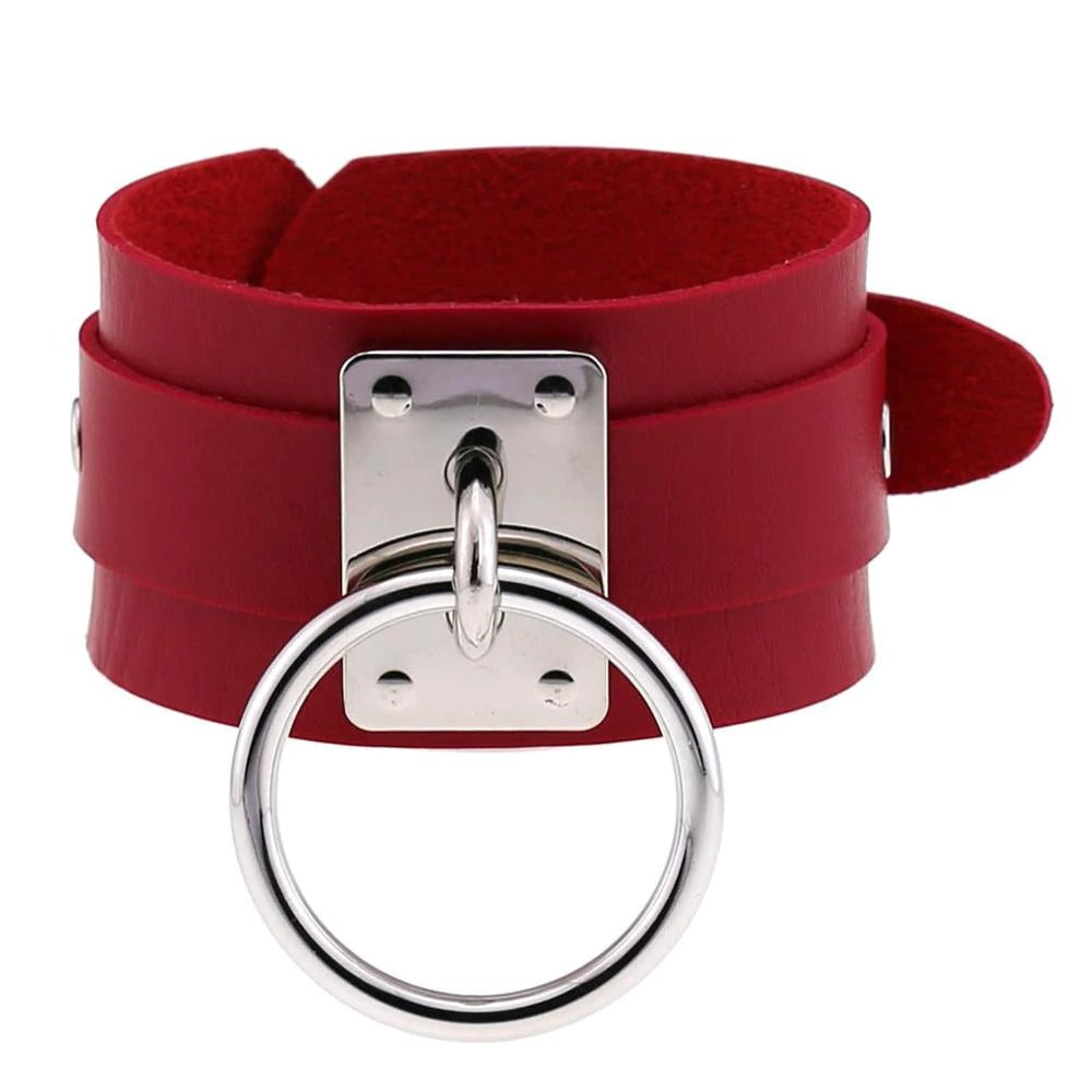 Black Leather Wristband / Bracelet for Women and Men / Rock Style Jewelry - HARD'N'HEAVY