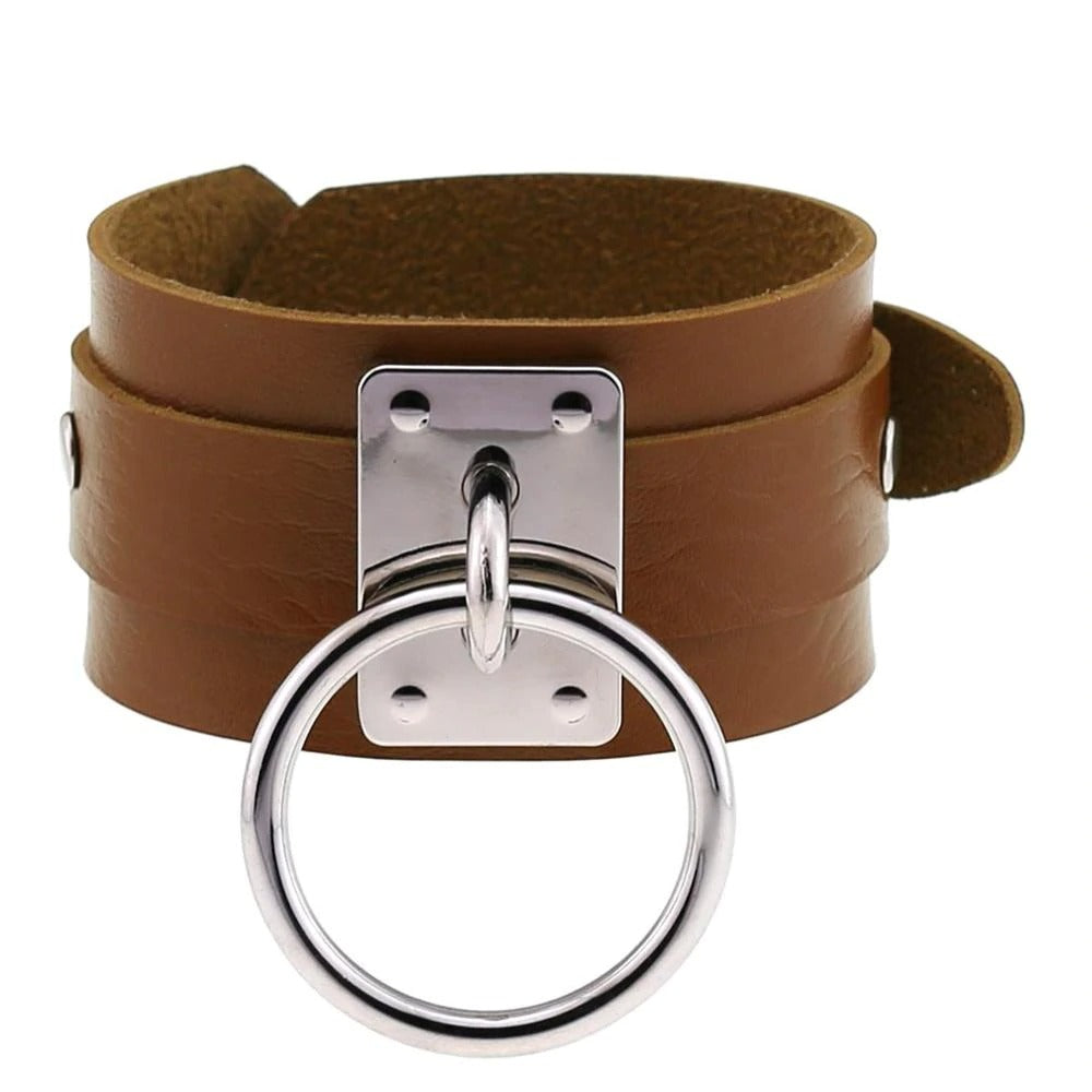 Black Leather Wristband / Bracelet for Women and Men / Rock Style Jewelry - HARD'N'HEAVY