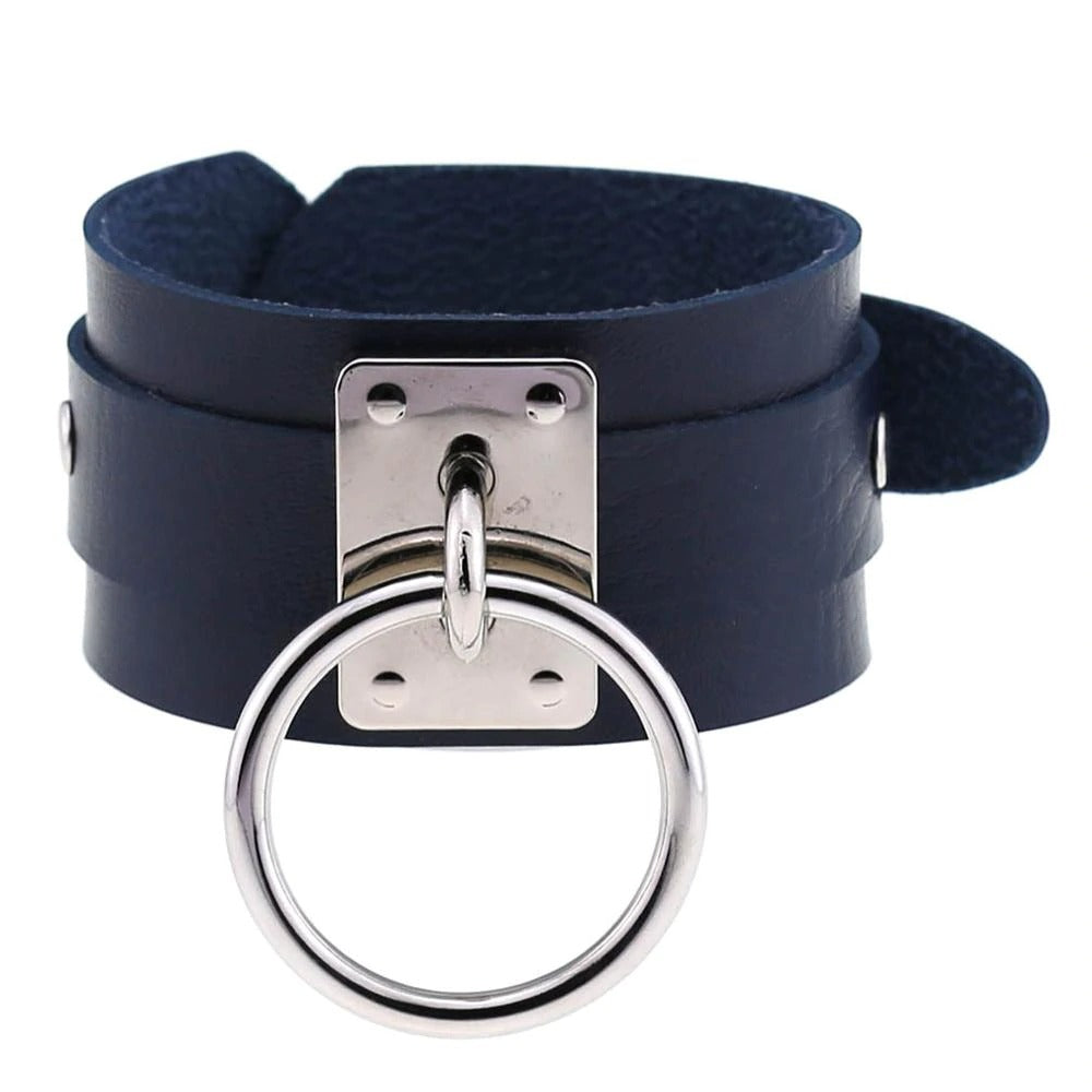 Black Leather Wristband / Bracelet for Women and Men / Rock Style Jewelry - HARD'N'HEAVY