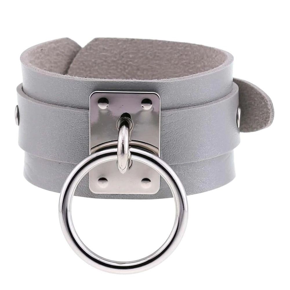 Black Leather Wristband / Bracelet for Women and Men / Rock Style Jewelry - HARD'N'HEAVY