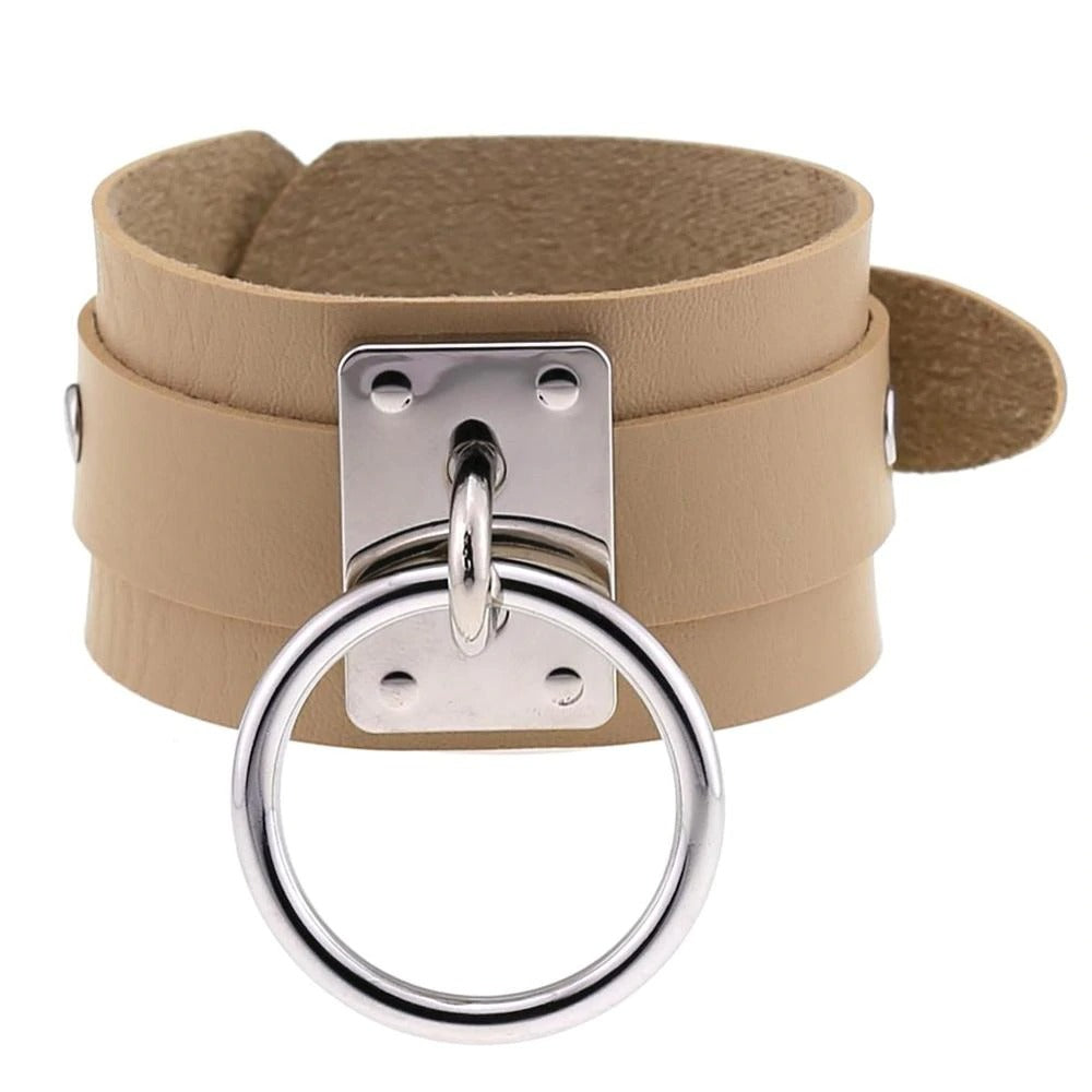 Black Leather Wristband / Bracelet for Women and Men / Rock Style Jewelry - HARD'N'HEAVY